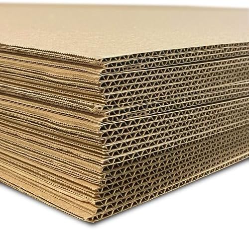 Flipside Products 32" x 40" Kraft Two Sided (C-Flute) Corrugated Project Sheets, Cardboard Sheets, Flat Packing Inserts, Crafts, Pads Packing, Brown, Pack of 25 by FlipsideProducts