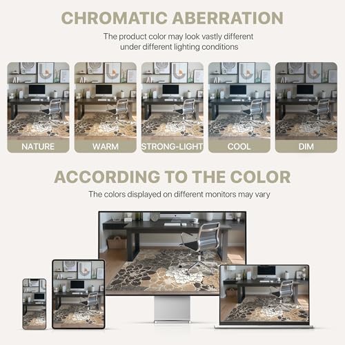 36"x48" Office Chair Mat for Hardwood Floor, Non-Slip Washable Grey Beige - Image 6