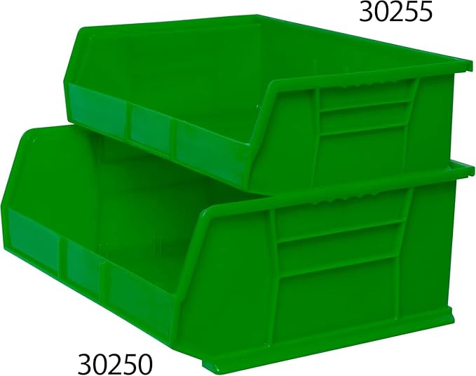 Akro-Mils 30255 AkroBins Plastic Storage Bins, 11"x16"x5", Green, 6-Pack | Space-Saving Stackable Bins for Garage, Pantry, Craft Organization - Image 8