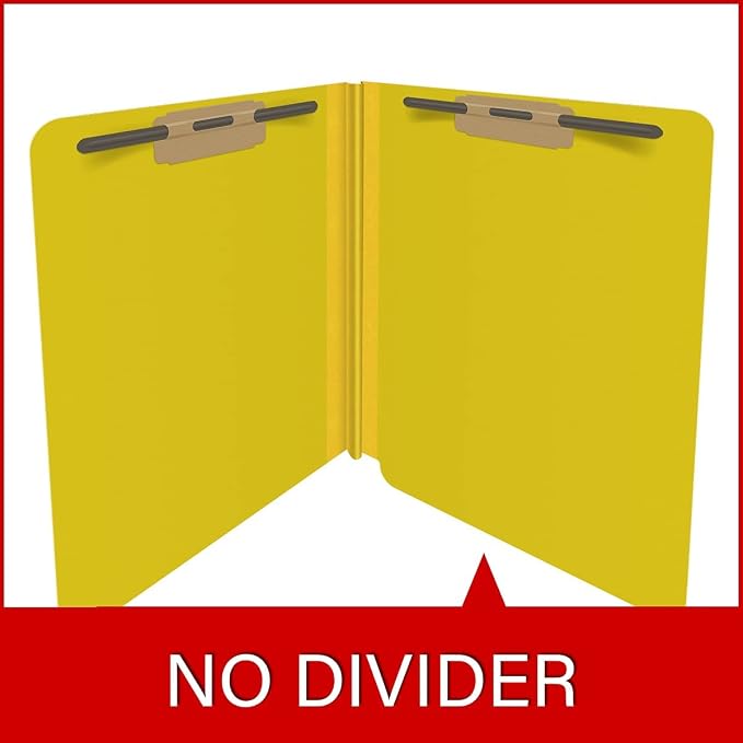 25 Pt. Pressboard Classification Folders, Full Cut End Tab, Letter Size, No Dividers, Yellow (Box of 25) - Image 8