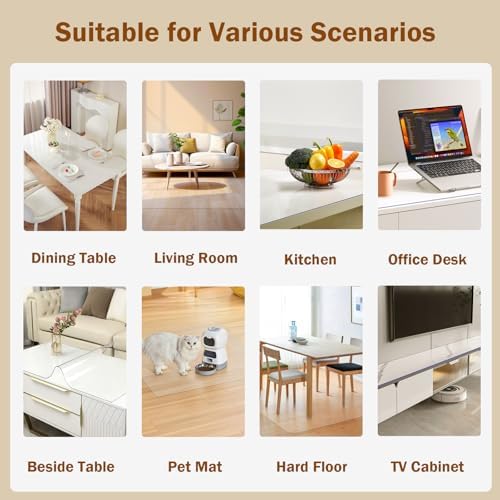 Royhom Clear Table Protector 16 x 36 Inch, 1.5mm Plastic Table Cover - Image 6