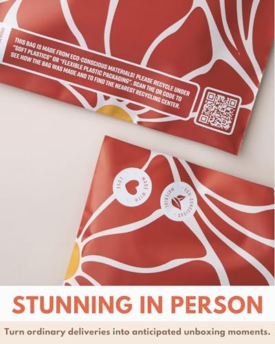 Poly Mailers 6 x 9 Inch - 100 pack Biodegradable Shipping Bags for Stationery and Small Accessories - Impack Self-Seal Waterproof Thick Mailing Envelope for Small Items - Crimson Grove - Image 3