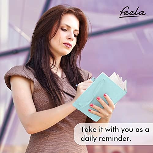 feela 12 Pack Notebooks Journals Bulk, Hardcover Notebook Classic Ruled Lined Journals with Pen Holder for Women Girls School Business Supplies, with 12 Black Pens, 120 GSM, 5.1”x8.3”, A5, Sky Blue - Image 6
