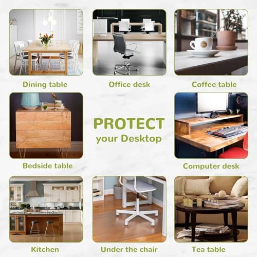 22 x 54 Inch Clear Table Cover Protector, 2mm Thick Clear Table Protector for Dining Room Table, Plastic Table Cover, Waterproof Table Pad for Kitchen, Office - Image 6