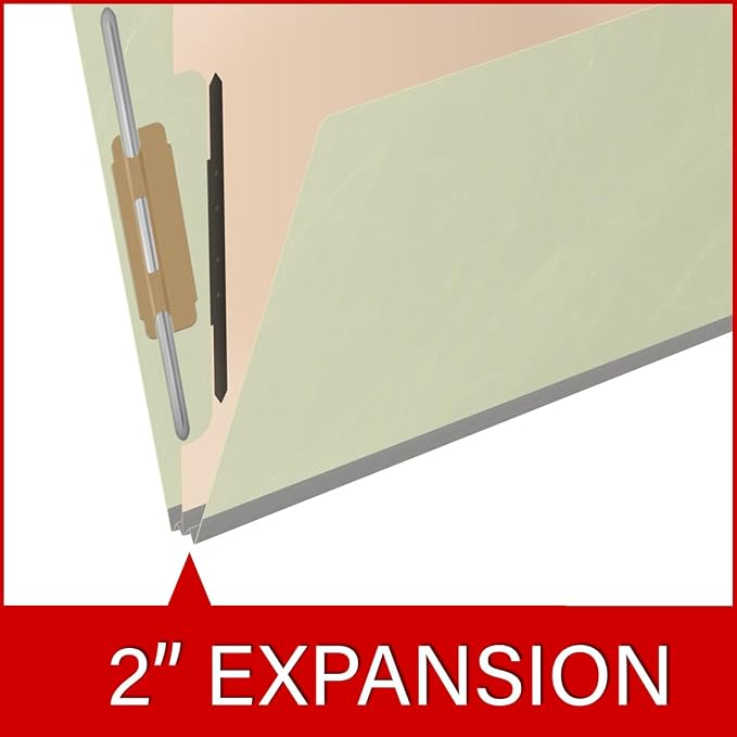 25 Pt. Pressboard Classification Folders, Full Cut End Tab, Letter Size, 1 Divider, Light Green (Box of 10) - Image 7