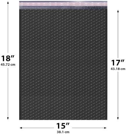 Black Bubble Mailers 15x18, Self Seal Poly Padded Envelopes #8, 50 Pack - Image 2