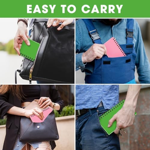 Jutom 18 Pcs Small Spiral Notebook Memo Pad 3x5, Pink Green - Image 3