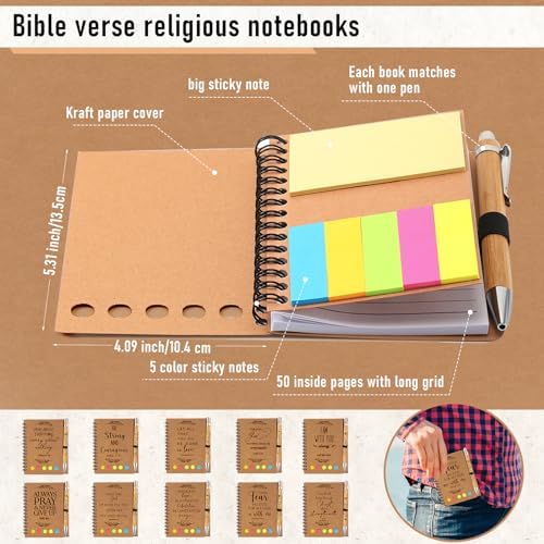 Kosiz 60 Pcs/ 30 Set Christian Gift Bulk, Bible Verse Bamboo, Kraft - Image 2