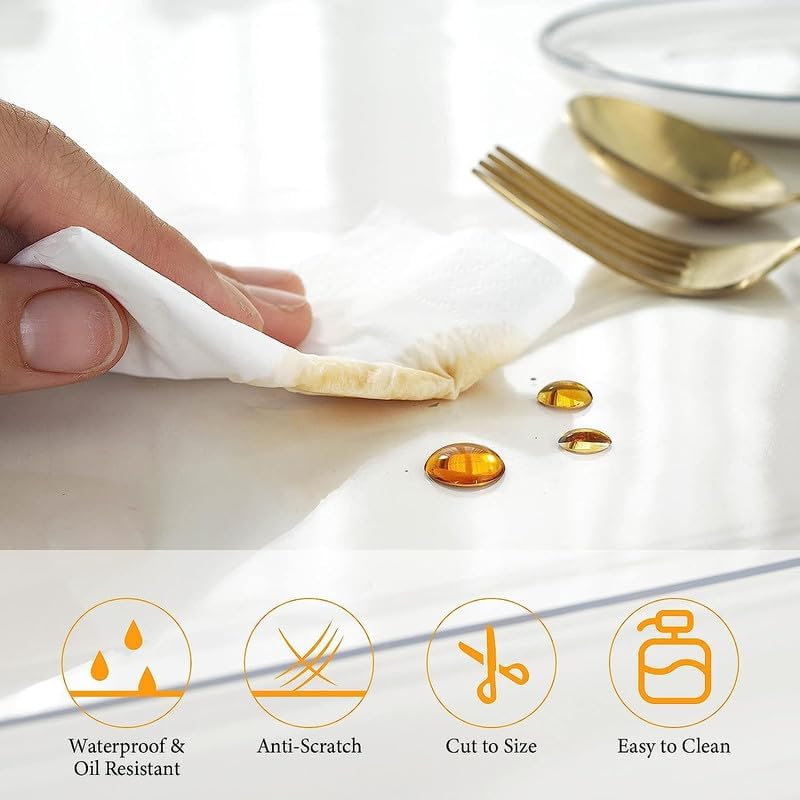 Deep Dream 2.0mm Clear Desk Cover Protector, 4260 Inch, Mat for Dining Room Table, Rectangle Tablecloth - Image 5