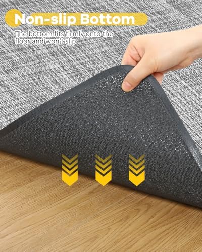 BesWin Office Chair Mat for Hard Floors, 36" x 48" Desk Computer Chair Mat for Wood/Tile Floors, Heavy Duty Non-Slip PVC Hard Floor Protector Mat Desk Rug for Office Home, Grey - Image 3
