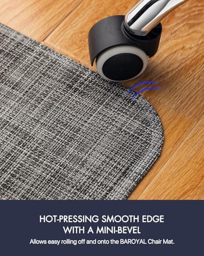 BARoyal Office Chair Mat for Hardwood Floor Under Desk Computer Rolling Chair Mat for Wood/Tile Floor Non-Slip Heavy Duty Desk Rug PVC Plastic Hard Floor Protector 45" x 53"(Gravel) - Image 5