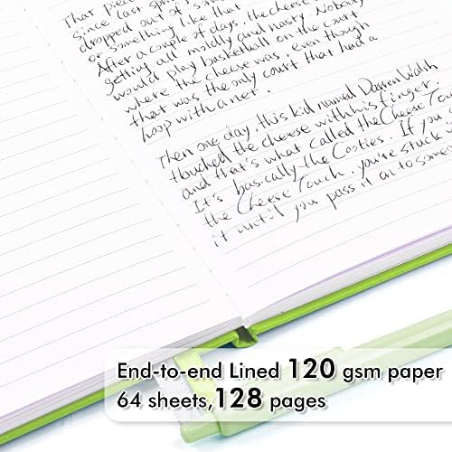 feela 24 Pack Journal Notebook Bulk for Work, Business Notebook Hardcover Lined Writing Journal with Pen Holder for Men Women Note Taking, with 24 Black Pens, 120 GSM, 5.1”x8.3”, A5, Green - Image 3