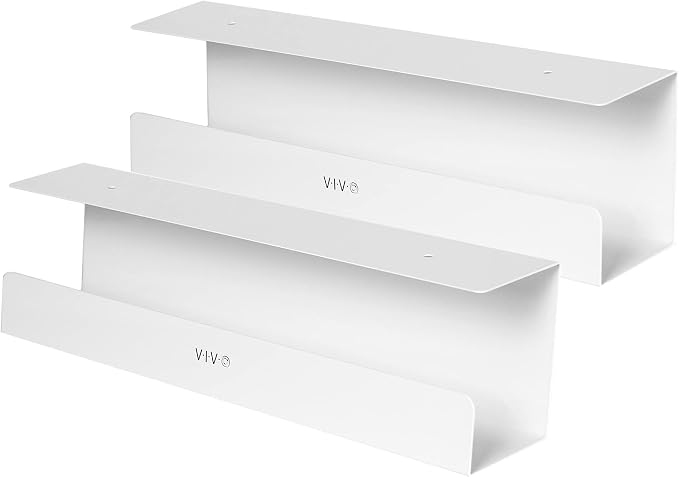 VIVO 2 Pack White 17 inch Under Desk Cable Management Tray, DESK-AC06-2CW | Set of 2, Low Profile Power Strip Holder, Cord Organizer, Wire Tamer Steel Cable Rack for Office and Home, Holds 11 lbs each by Unknown