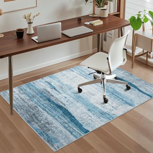 Office Chair Mat for Hardwood Floor, 48"x36" Easy Glide Computer Chair Mat Protector for Rolling Chair Under Desk Rug Nonslip Backing, Machine Wash by CHAKME