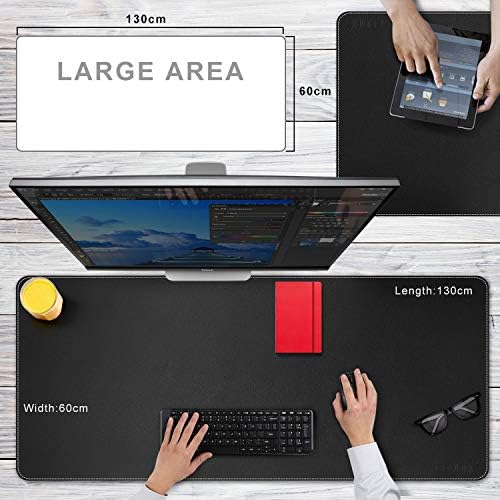 CENNBIE Leather Desk Mat, Extra Large Desk pad, Desk mats on top of desks, 51.2" x 23.6" XXXL Large Mouse Pad for Office and Home (Black) - Image 2