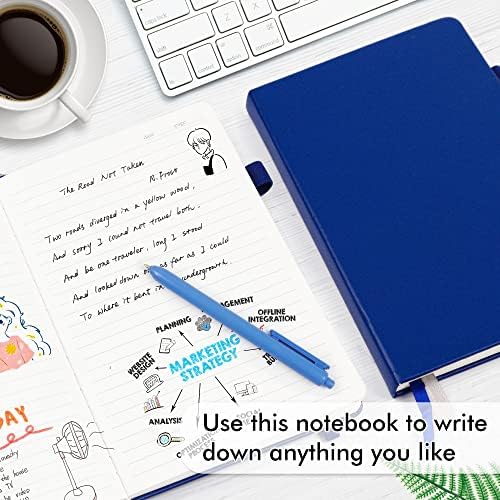 feela 24 Pack Journal Notebook for Work, Business Notebook Bulk Hardcover Lined Writing Journal with Pen Holder for Men Women Note Taking, with 24 Black Pens, 120 GSM, 5.1”x8.3”, A5, Navy - Image 4