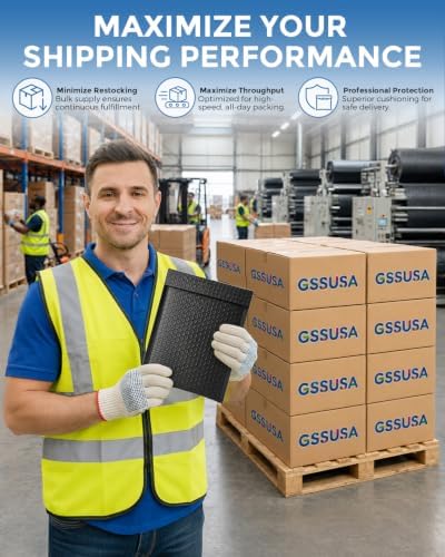 GSSUSA Black Bubble Mailers 6x10" 600 Pack Padded Envelopes Self Seal - Image 6