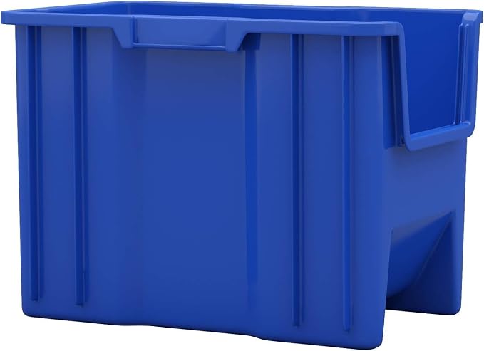 Akro-Mils 13014 Stak-N-Store Stackable Storage Bins, Heavy Duty Garage Storage Containers, Open Front Plastic Organizer for Tools, Shelves, Closet Organizer, 17-/12" x 11" x 12-1/2", Blue, 4-Pack - Image 7