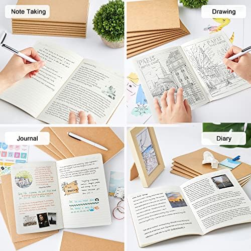 feela 90 Pack Kraft Notebooks Bulk, Lined Travel Journals Note Pad Notebooks for Men Women Girls Students, Making Plans Writing Memos Office School Supplies, A5, 60 Pages, 8.3” X 5.5” - Image 5