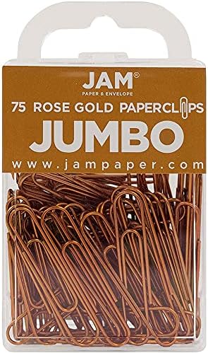 JAM Paper Colored Jumbo Paper Clips - Rose Gold Paperclips - 75/pack by JAMPaper