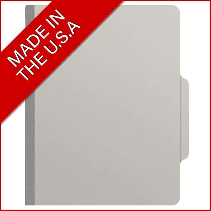 25 Pt. Pressboard Classification Folders, 2/5 Cut ROC Top Tab, Letter Size, No Dividers, Light Gray (Box of 25) - Image 5