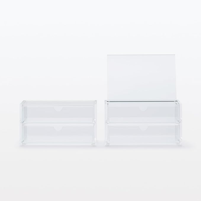 MUJI Acrylic Stackable 2 Drawer Sorage Case with Lid, Small, 17.5 cm Width x 13 cm Depth x 9.5 cm Height - Image 10