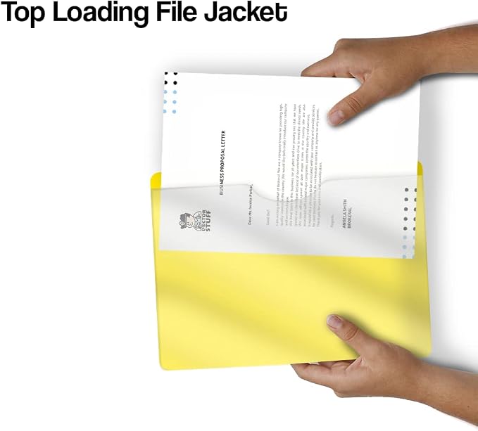 Assorted Plastic Folders with Pockets and Clear Cover, Doctor Stuff, Letter Size, Top Loading Vinyl File Folders, Job Jacket, Documents Holder, Pack of 100 - Image 5