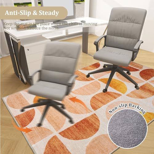 Office Chair Mat for Hardwood Floor, 48"x36" Easy Glide Computer Desk Mat Protector for Rolling Chair Under Desk Rug Nonslip Backing, Machine Wash (Modern) - Image 5