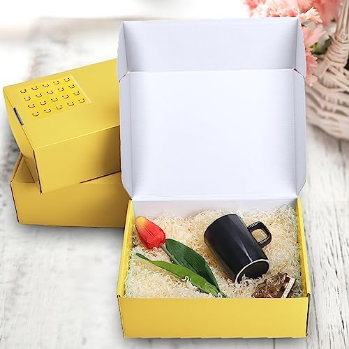 PHAREGE 20 Pack 12x9x4 in Cardboard Shipping Boxes, Lemon Yellow Gift Box - Image 3