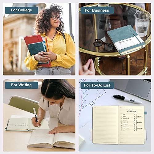 CAGIE Journal Notebook for Women Men Leather Journaling Diary Daily A5 Blue - Image 6