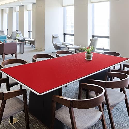 ZORESYN PU Leather Desk Mat 78.7 x 35.4 Inch Red - Image 4