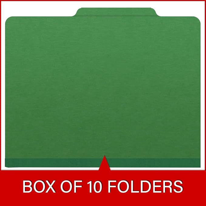 25 Pt. Pressboard Classification Folders, 2/5 Cut ROC Top Tab, Letter Size, No Dividers, Moss Green (Box of 25) - Image 6