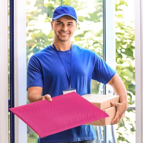 Fuxury Hot Pink Bubble Mailers Bulk 10.5x16 Inch 250 Pack Padded Envelopes - Image 6