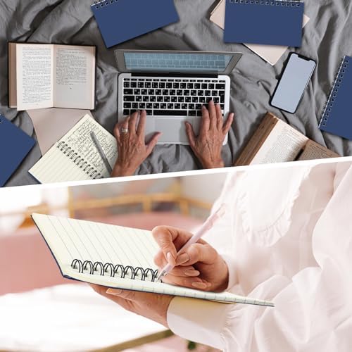 Jutom 4 Pcs Small Spiral Notebook Memo Pad 3x5, Dark Blue - Image 6