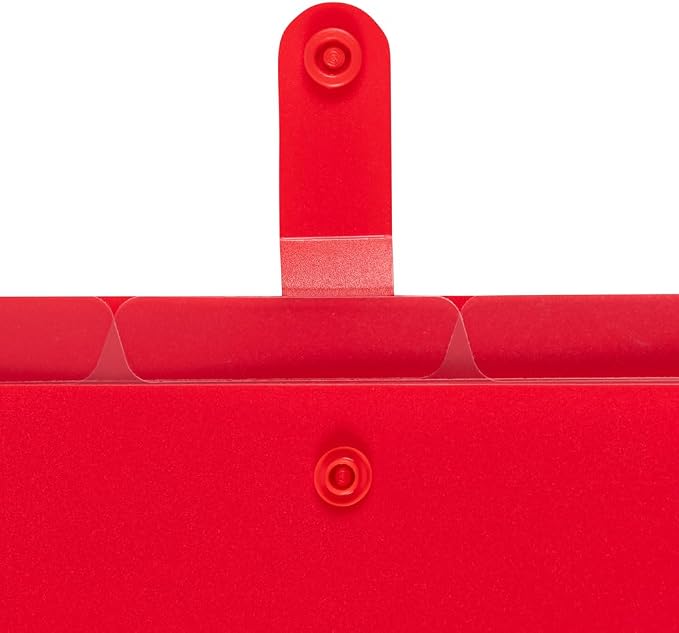 JAM PAPER Slim Expanding File Folder - 5 Pocket Plastic File Folder – Snap Closure - 9 x 11 1/2 - Red - Sold Individually - Image 3