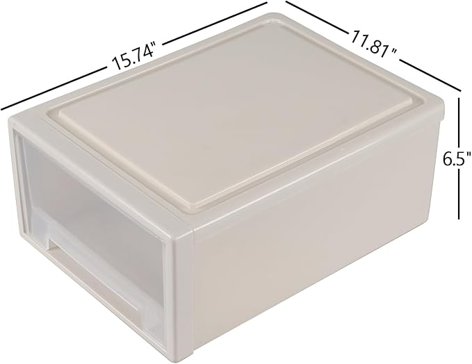 Sadstory 18 Quart Large Plastic Stacking Storage Drawers Units, 4 Packs | Stackable Plastic Drawer Organization, Detachable, Assembly-free - Image 3