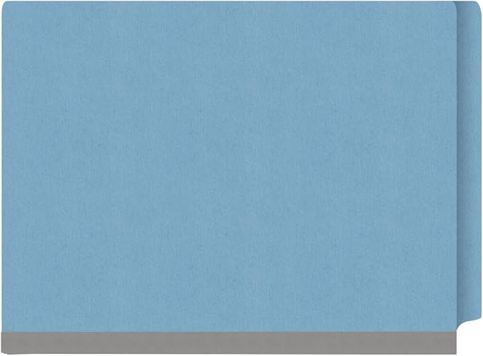 Ecom Folders Heavy Duty Top Tab Classification Folders | Letter Size 18 Pt Stock with 1 Divider | 2/5 Cut Right Position Tab for Medical, Legal and Office Documents | Blue, Box of 10 - Image 3