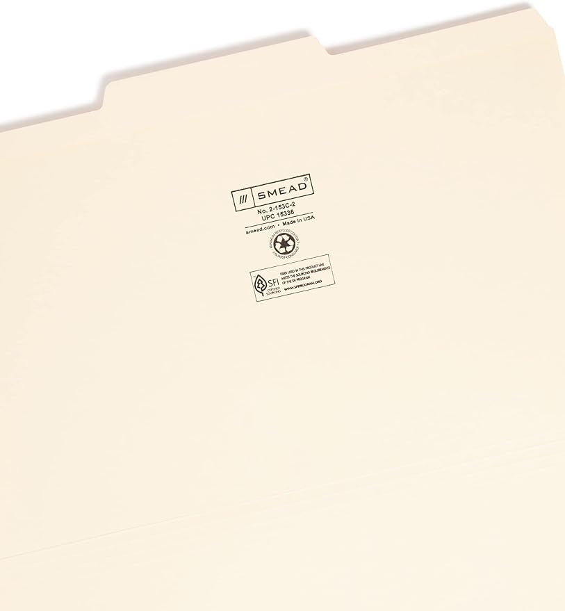Smead File Folder, Reinforced 1/3-Cut Tab, Center Position, Legal Size, Manila, 100 per Box (15336) - Image 3