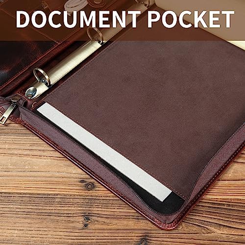 YIWEN Personalized Leather 3 Ring Binder Portfolio for 8.5 x 11” Notepad - Image 5