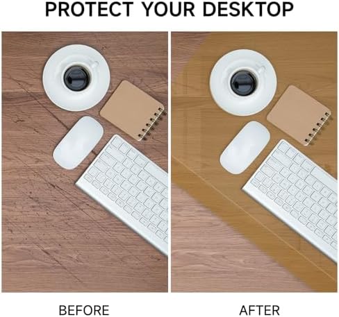 VASUHOME 24" x 18" Brown Tempered Glass Desk Mat with Beveled Edge - Ergonomic Desk Protector, Dry Erase Surface, Ideal Table Top Protector for Home & Office - Image 3