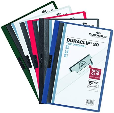 Durable Report Cover with DURACLIP Letter-Size 8.5" x 11" Inches - Holds Up to 30 Pages - Clear Cover and Dark Blue Border - Box of 25 - Image 7