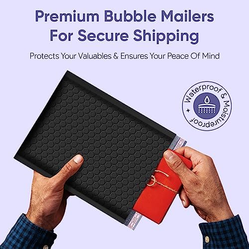 Black Bubble Mailers 9.5x14.5, Self Seal Poly Padded Envelopes #4, 100 Pack - Image 3
