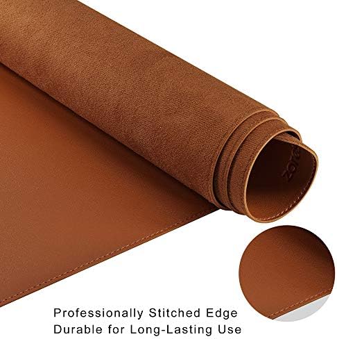 ZORESYN XL Faux Leather Desk Pad Protector, 47.2" x 15.8", Light Brown - Image 5