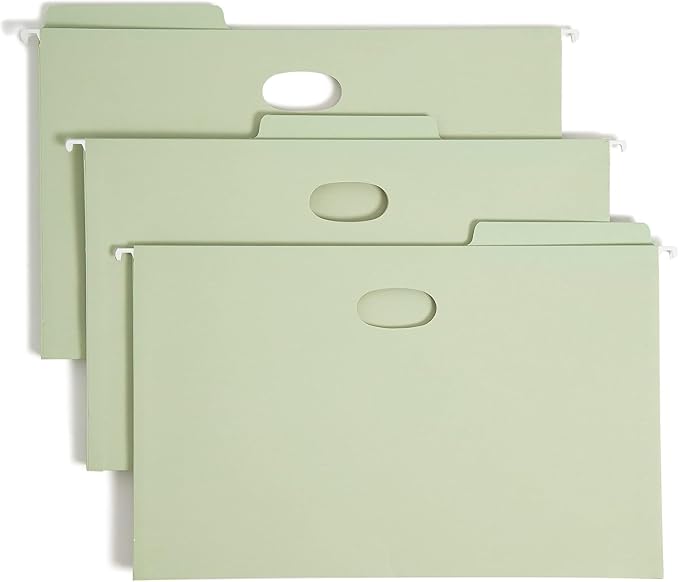 Smead FasTab Hanging Pocket with TUFF Construction and Full-Height Gusset, 5-1/4" Expansion, 1/3-Cut Built-in Tab, Legal Size, Moss, 9 per Box (64324) - Image 2