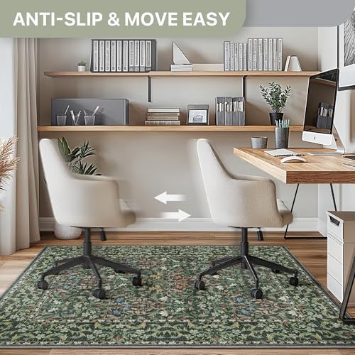 36"x48" Office Chair Mat for Hardwood Floor, Non-Slip Washable Moss Green - Image 4