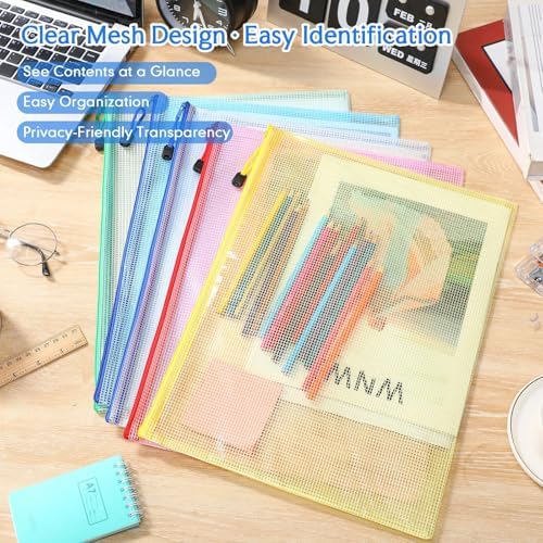 Zhehao 100 Pcs B4 Mesh Zipper Pouch Bag Bulk Mesh Pouch with Zipper - Image 5
