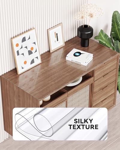 Oterri Clear Writing Desk Pad, 47.2’’x23.6” Heat Resistant Waterproof PVC Round Edge Durable Desk Protect Mat, Anti-Static Writing Mat Table Protector - Image 3