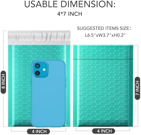 GSSUSA Teal Bubble Mailers 4x8 Padded Envelopes 19200 Pack, 1Pallet - Image 2