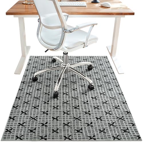 48"x60" Office Chair Mat for Hardwood Floor, Non-Slip Washable Birch Grey by BESBLEE