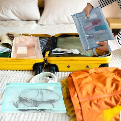Marspark 30 Pack Classic Color Mesh Zipper Pouch Bags A4 Nylon Organizing Bags Breathable See Through Zipper Pouch with Handle for Office Games - Image 5